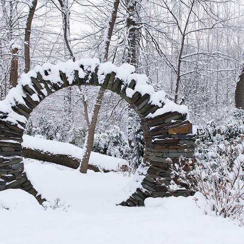moon gate covered in snow