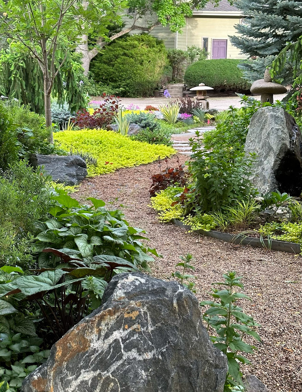 gravel path in side garden