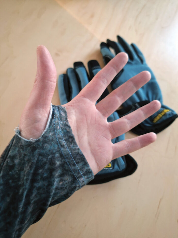 Sun hoodie with thumb hole courtesy of Sandy Collins