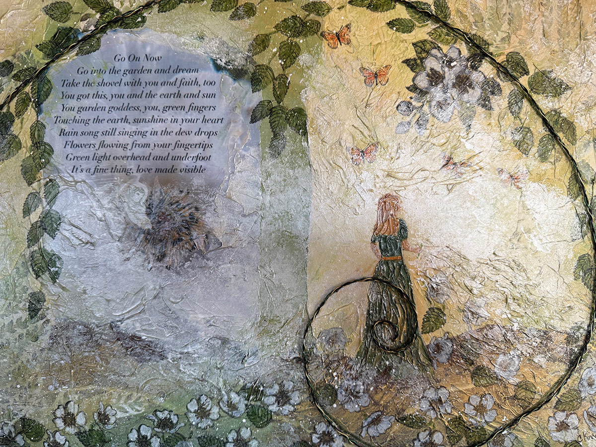 painting with garden poem and