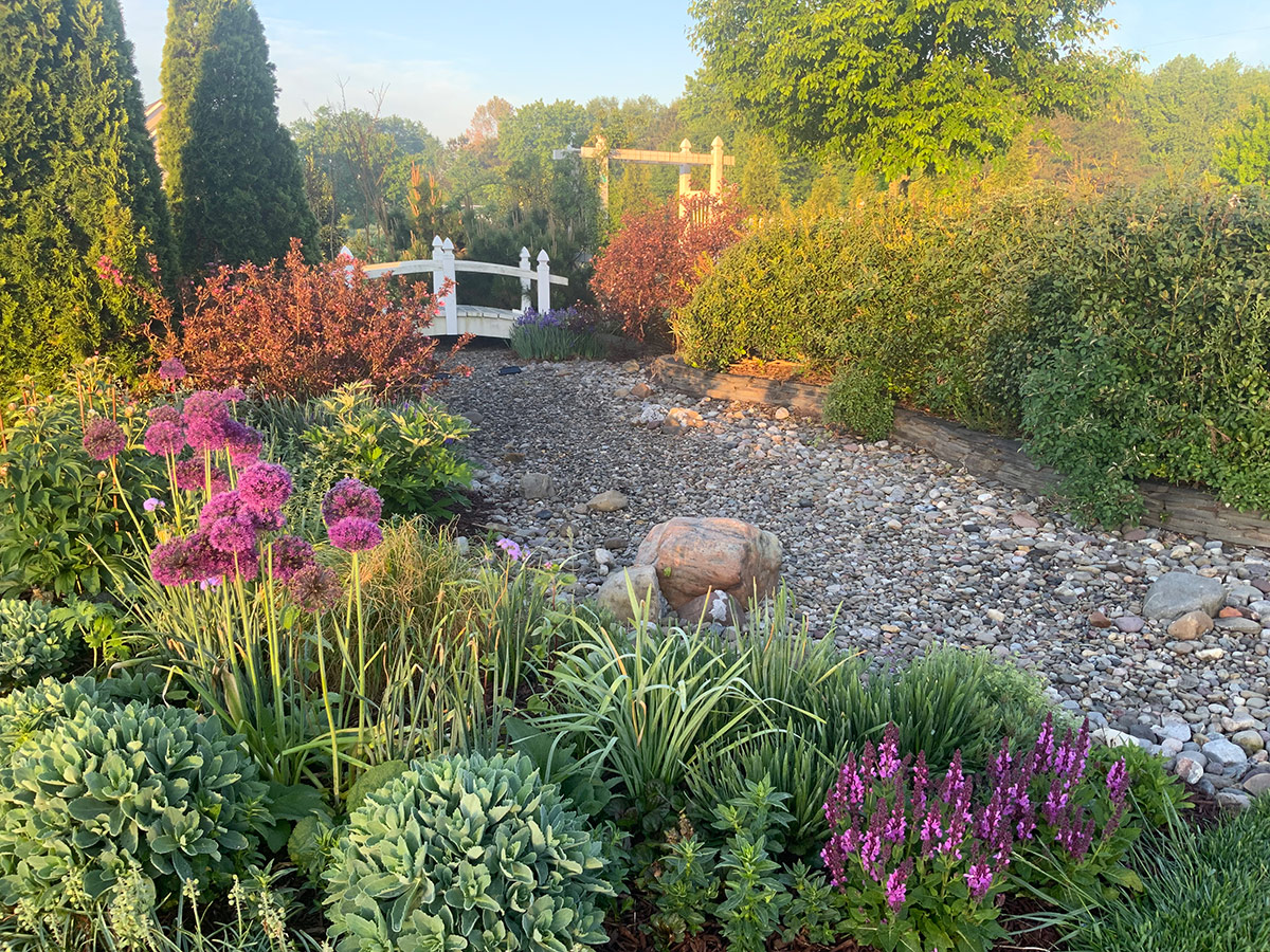 gravel path in spring garden