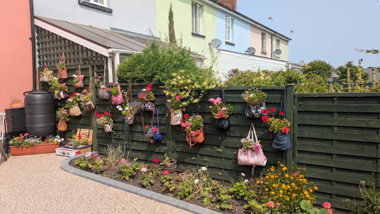 Vertical garden, potted plants, plant bags