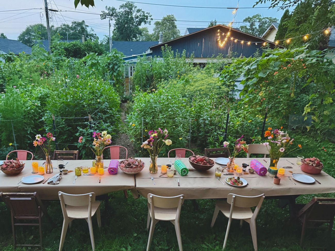 garden party, dinner party, garden